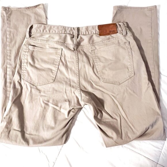 Polo Ralph Lauren Pants 32x32 Tan Khaki Varick Slim Straight Stretch Chino - Picture 6 of 15